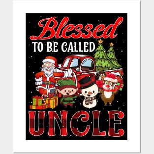 Blessed To Be Called Uncle Christmas Buffalo Plaid Truck Posters and Art